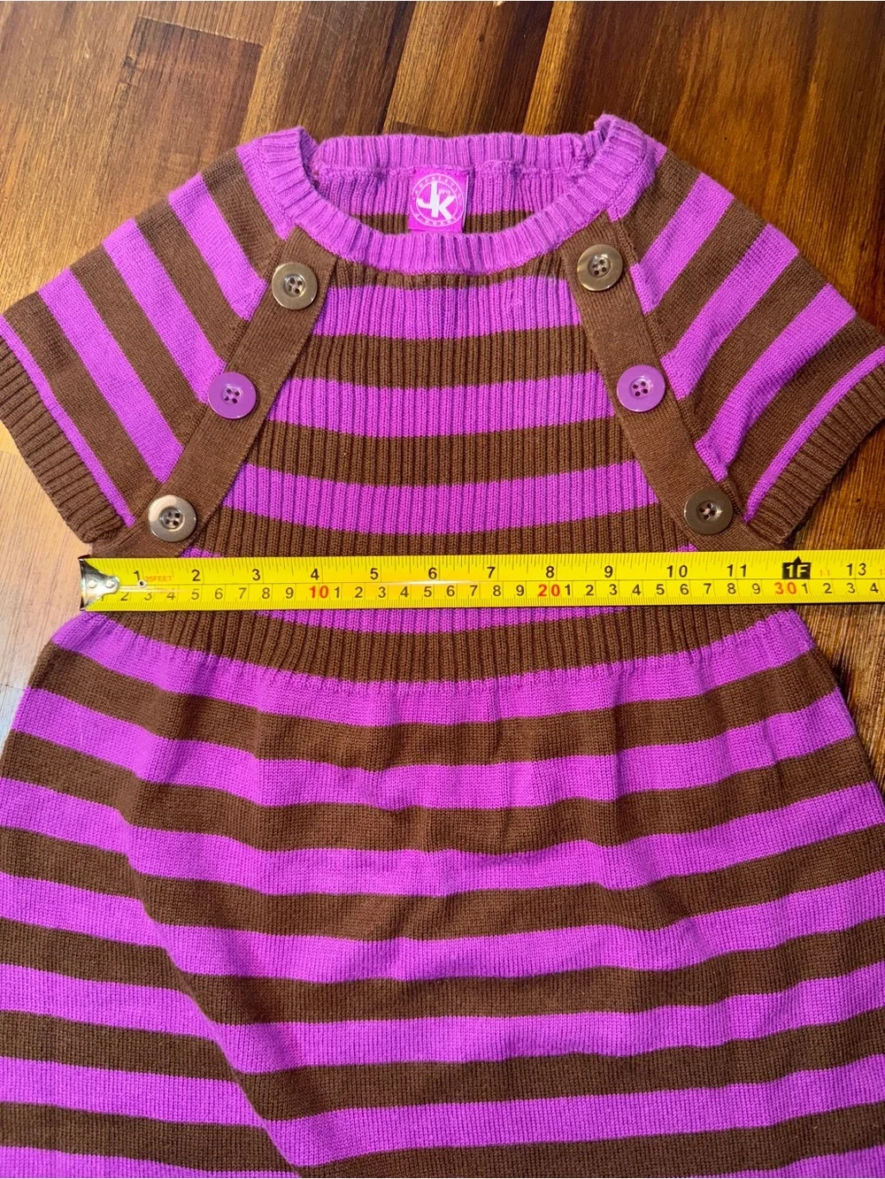 Justice Girls XL Purple Brown Striped Knit Sweater Dress Fall